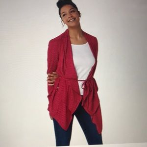 LOGO Jacquard Cardigan with Tie Waist